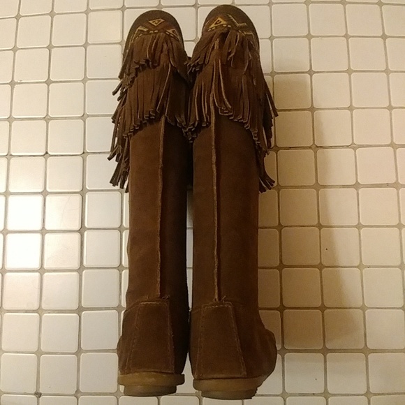 Minnetonka tall fringe boot tan 6m - Picture 4 of 5